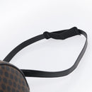 CELINE Macadam Canvas Boston Bag PVC Leather Black Gold Auth 209324V-10