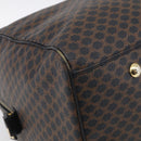 CELINE Macadam Canvas Boston Bag PVC Leather Black Gold Auth 209324V-13