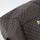 CELINE Macadam Canvas Boston Bag PVC Leather Black Gold Auth 209324V-15