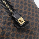 CELINE Macadam Canvas Boston Bag PVC Leather Black Gold Auth 209324V-16