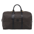 CELINE Macadam Canvas Boston Bag PVC Leather Black Gold Auth 209324V-2