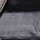 CELINE Macadam Canvas Boston Bag PVC Leather Black Gold Auth 209324V-20