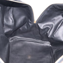 CELINE Macadam Canvas Boston Bag PVC Leather Black Gold Auth 209324V-21