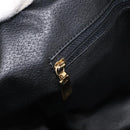 CELINE Macadam Canvas Boston Bag PVC Leather Black Gold Auth 209324V-23