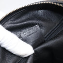 CELINE Macadam Canvas Boston Bag PVC Leather Black Gold Auth 209324V-25