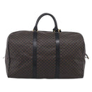 CELINE Macadam Canvas Boston Bag PVC Leather Black Gold Auth 209324V-3