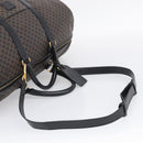 CELINE Macadam Canvas Boston Bag PVC Leather Black Gold Auth 209324V-9