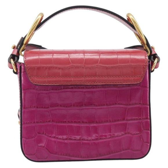 Chloe Hand Bag Leather 2way Pink Gold Auth 209325V