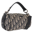 Christian Dior Trotter Canvas Oblique Shoulder Bag Navy Silver Auth 209328A-1