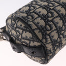 Christian Dior Trotter Canvas Oblique Shoulder Bag Navy Silver Auth 209328A-17