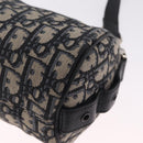 Christian Dior Trotter Canvas Oblique Shoulder Bag Navy Silver Auth 209328A-18