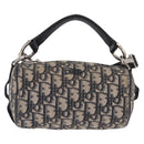 Christian Dior Trotter Canvas Oblique Shoulder Bag Navy Silver Auth 209328A-2