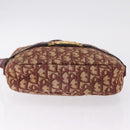 Christian Dior Trotter Canvas Shoulder Bag Red Gold Auth 209329-11