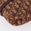 Christian Dior Trotter Canvas Shoulder Bag Red Gold Auth 209329-12