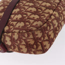 Christian Dior Trotter Canvas Shoulder Bag Red Gold Auth 209329-14