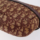 Christian Dior Trotter Canvas Shoulder Bag Red Gold Auth 209329-15