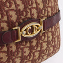 Christian Dior Trotter Canvas Shoulder Bag Red Gold Auth 209329-16