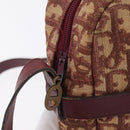 Christian Dior Trotter Canvas Shoulder Bag Red Gold Auth 209329-17