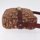 Christian Dior Trotter Canvas Shoulder Bag Red Gold Auth 209329-4
