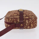 Christian Dior Trotter Canvas Shoulder Bag Red Gold Auth 209329-5