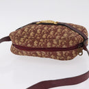 Christian Dior Trotter Canvas Shoulder Bag Red Gold Auth 209329-6