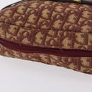 Christian Dior Trotter Canvas Shoulder Bag Red Gold Auth 209329-7