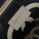 CHANEL Chain Tote Bag Canvas White Gold CC Auth 209331-17