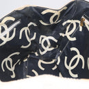CHANEL Chain Tote Bag Canvas White Gold CC Auth 209331-19
