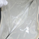 CHANEL Chain Tote Bag Canvas White Gold CC Auth 209331-24
