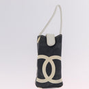 CHANEL Chain Tote Bag Canvas White Gold CC Auth 209331-27