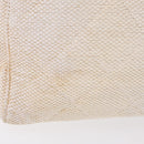 CHANEL Chain Tote Bag Canvas White Gold CC Auth 209331-3