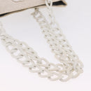 CHANEL Chain Tote Bag Canvas White Gold CC Auth 209331-8