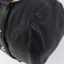 Miu Miu Hand Bag Leather Black Gold Auth 209332V-10
