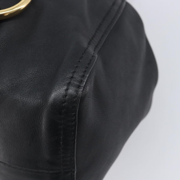 Miu Miu Hand Bag Leather Black Gold Auth 209332V