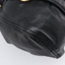 Miu Miu Hand Bag Leather Black Gold Auth 209332V-13