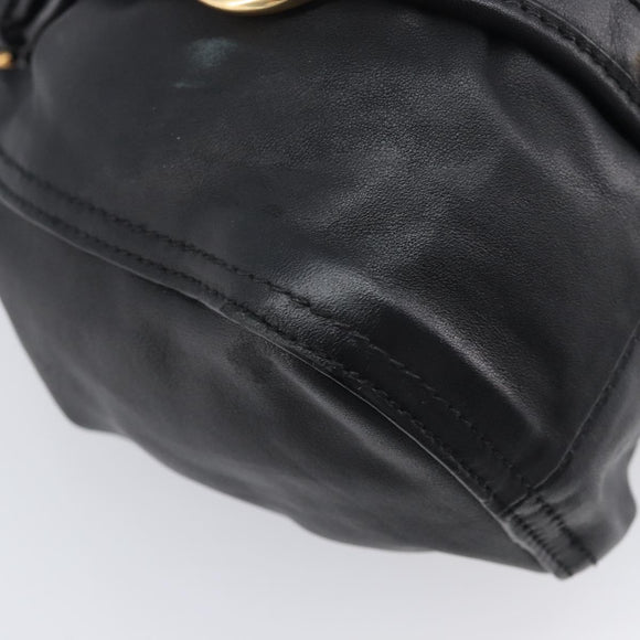 Miu Miu Hand Bag Leather Black Gold Auth 209332V