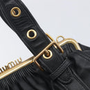 Miu Miu Hand Bag Leather Black Gold Auth 209332V-14