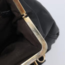 Miu Miu Hand Bag Leather Black Gold Auth 209332V-18