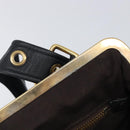 Miu Miu Hand Bag Leather Black Gold Auth 209332V-19