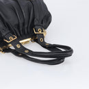 Miu Miu Hand Bag Leather Black Gold Auth 209332V-7