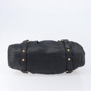 Miu Miu Hand Bag Leather Black Gold Auth 209332V-9