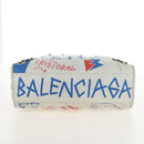 Balenciaga Graffiti Classic City Hand Bag Leather 2way White 505550 Auth 209335V-17