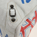 Balenciaga Graffiti Classic City Hand Bag Leather 2way White 505550 Auth 209335V-20