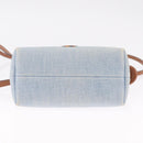 FENDI Hand Bag Denim 2way Blue Gold 8BS067 Auth 209336V-12