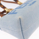 FENDI Hand Bag Denim 2way Blue Gold 8BS067 Auth 209336V-13