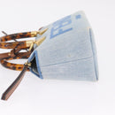 FENDI Hand Bag Denim 2way Blue Gold 8BS067 Auth 209336V-5