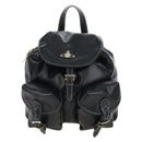 Vivienne Westwood Backpack Leather Black Gold Auth 209338V-13