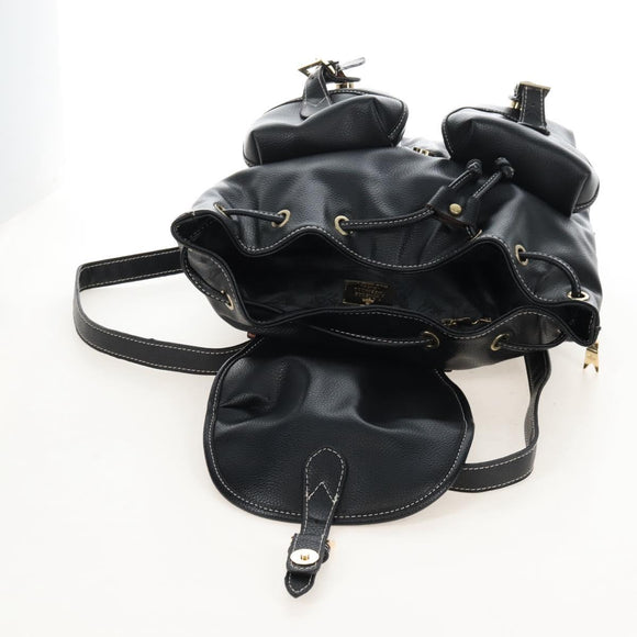 Vivienne Westwood Backpack Leather Black Gold Auth 209338V