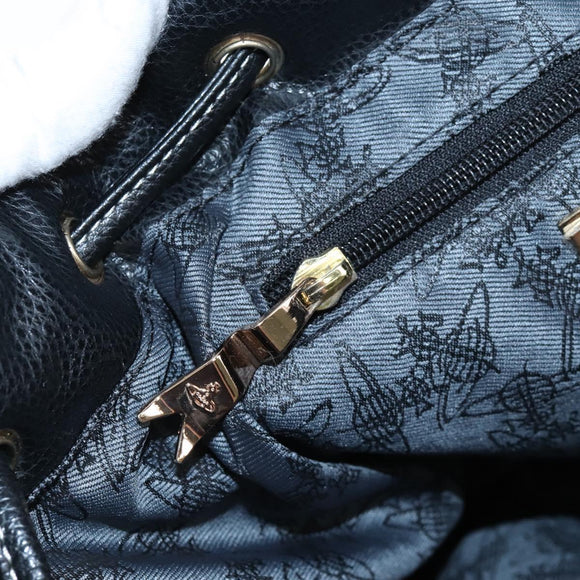 Vivienne Westwood Backpack Leather Black Gold Auth 209338V