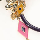 VERSACE Hand Bag Canvas Multicolor Gold Auth 209339V-18